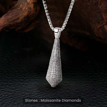 Moissanite Iced Out Pointed Pendant Necklace Hip Hop Jewelry Sterling Silver