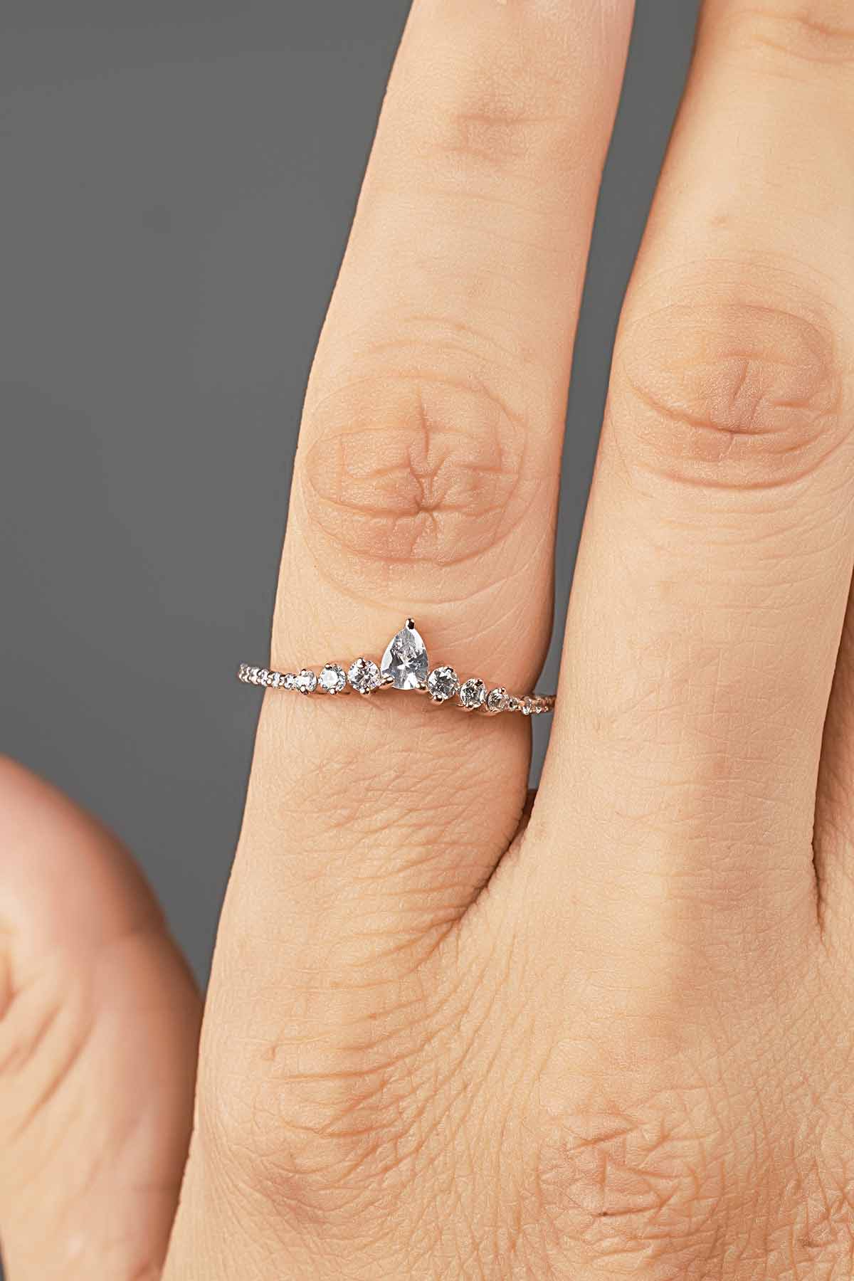 Curved Enhancer Wedding Band Tiara Style AAA CZ Diamond Engagement Ring Art Deco