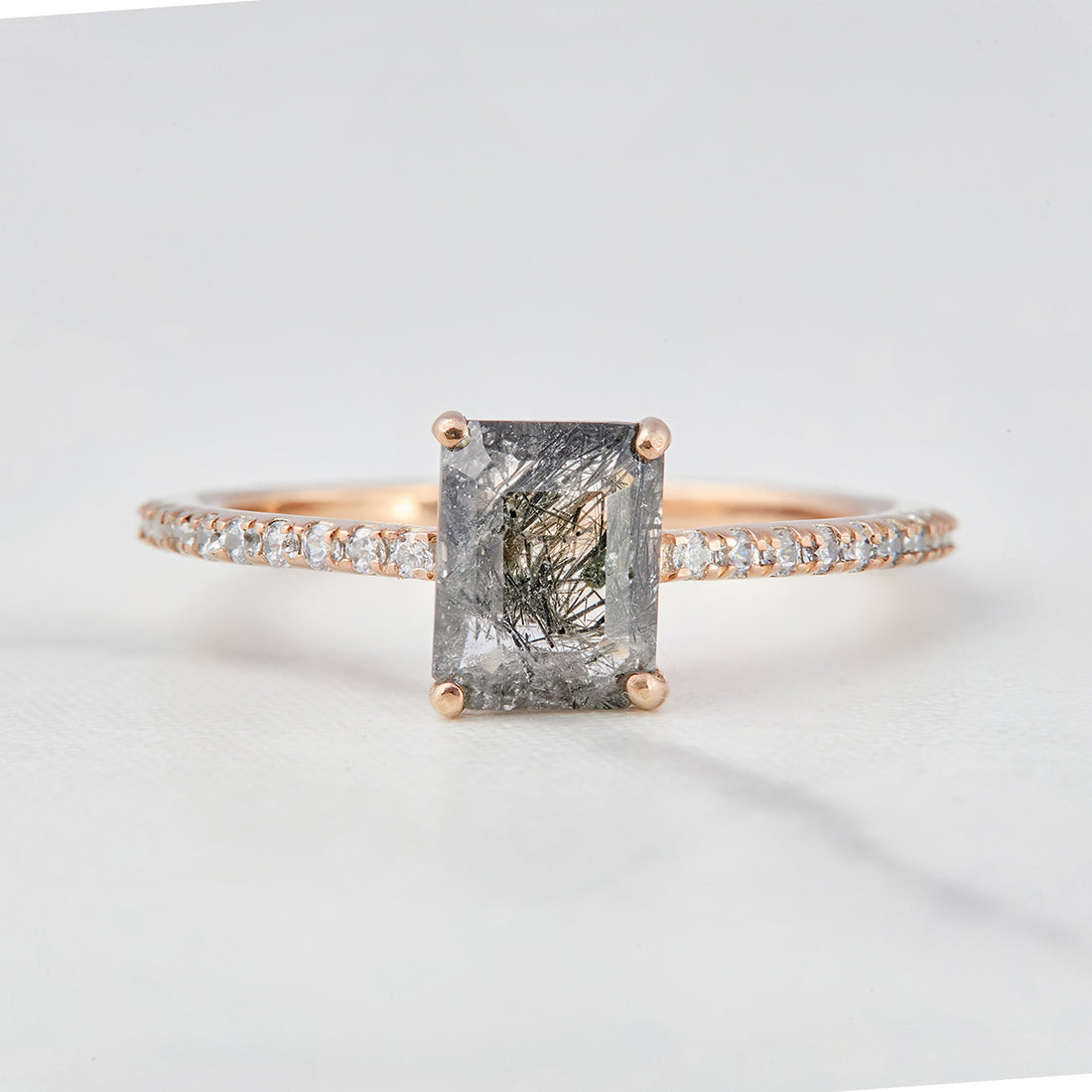 1.0CT Black Rutilated Quartz Ring