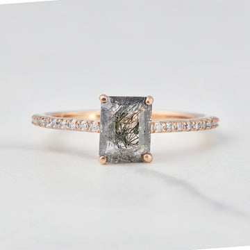 1.0CT Black Rutilated Quartz Ring