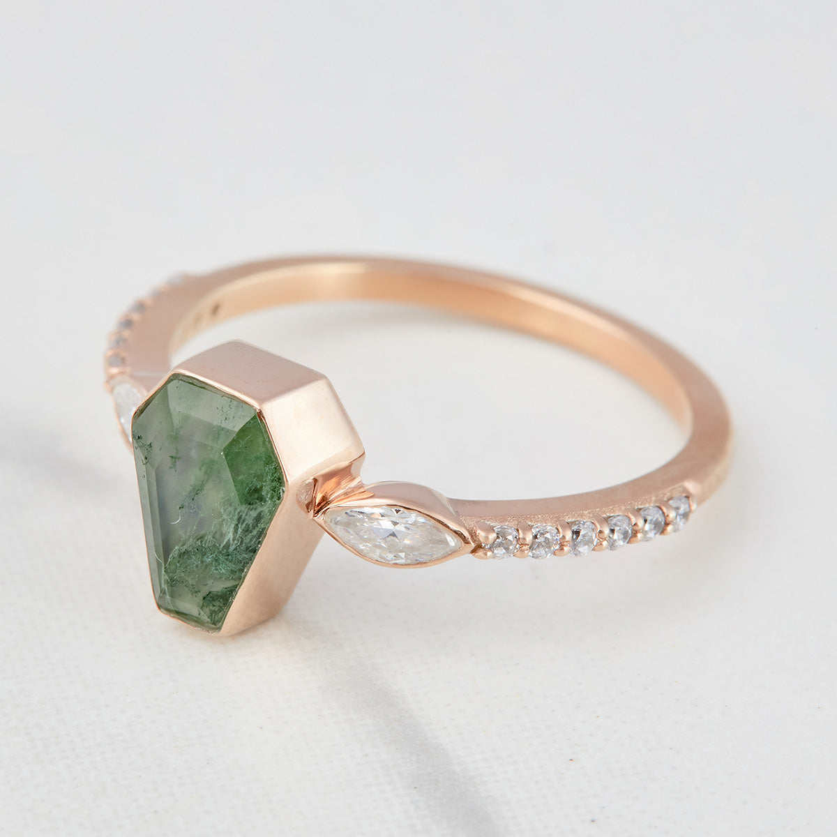 Coffin Shaped Engagement Ring