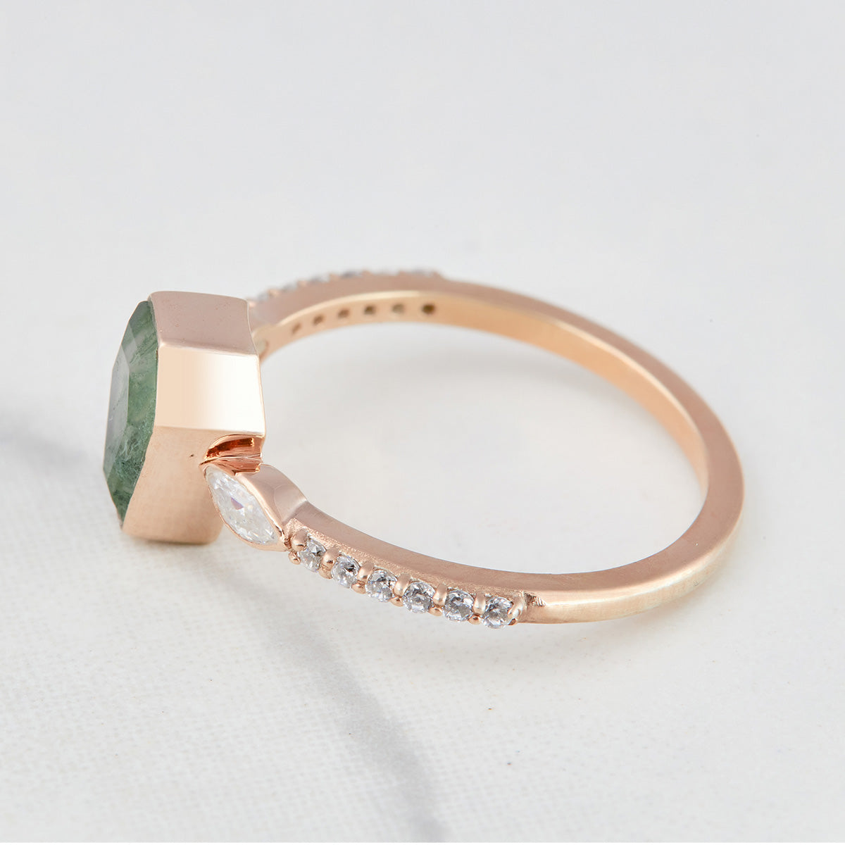 Coffin Shaped Engagement Ring