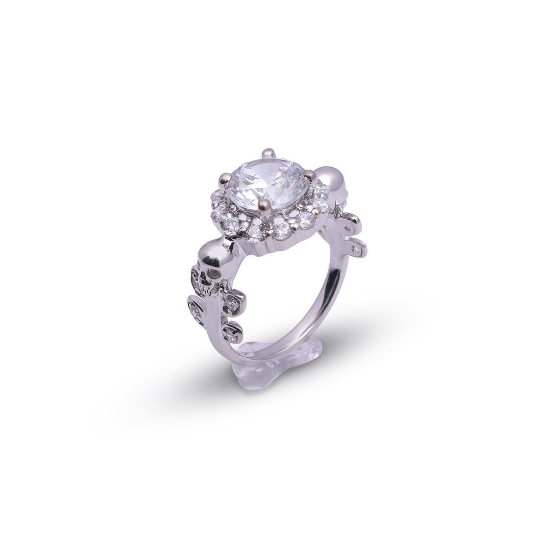 Halo Diamond Skull Promise Ring