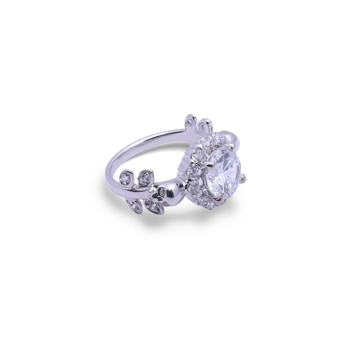Halo Diamond Skull Promise Ring