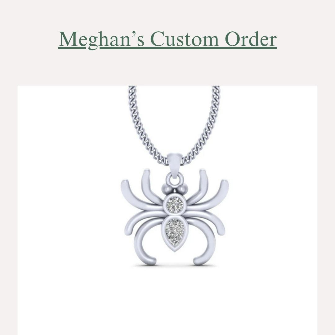 Spider Custom Charm for Meghan with Natural Round Diamonds