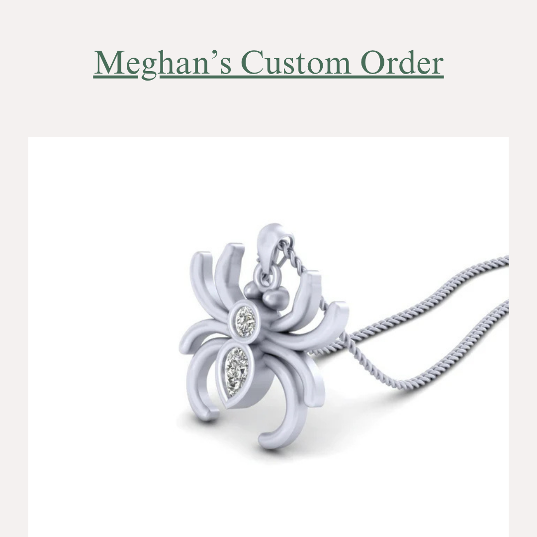 Spider Custom Charm for Meghan with Natural Round Diamonds