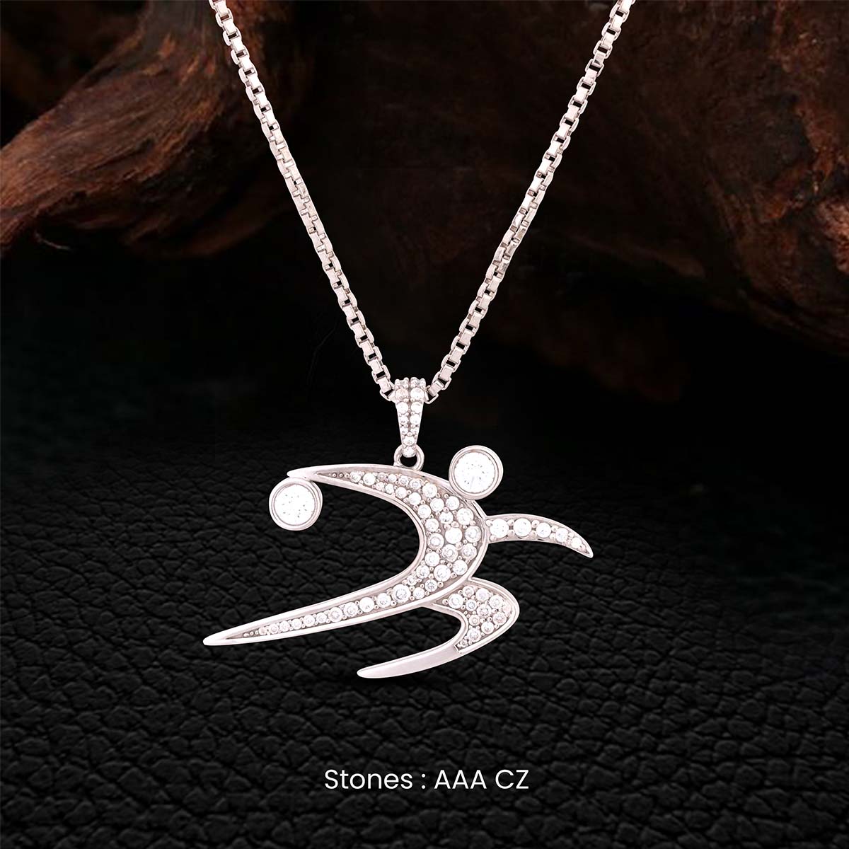 Track and Field Shot Put Pendant Necklace Made of Sterling Silver and AAA CZ Diamonds Iced Out Sports Jewelry
