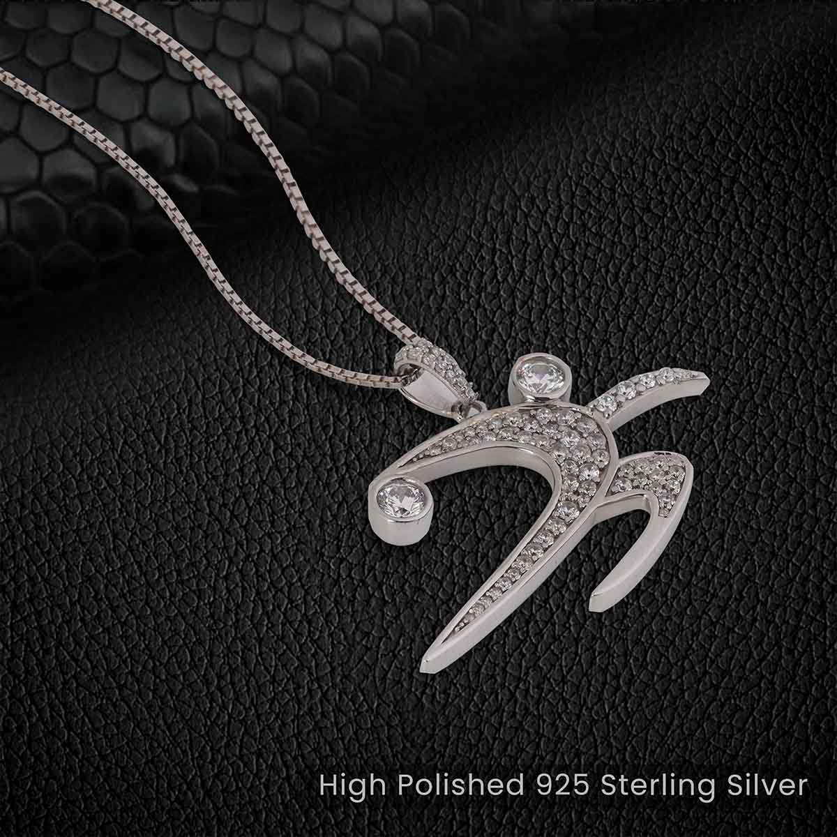 Track and Field Shot Put Pendant Necklace Made of Sterling Silver and AAA CZ Diamonds Iced Out Sports Jewelry