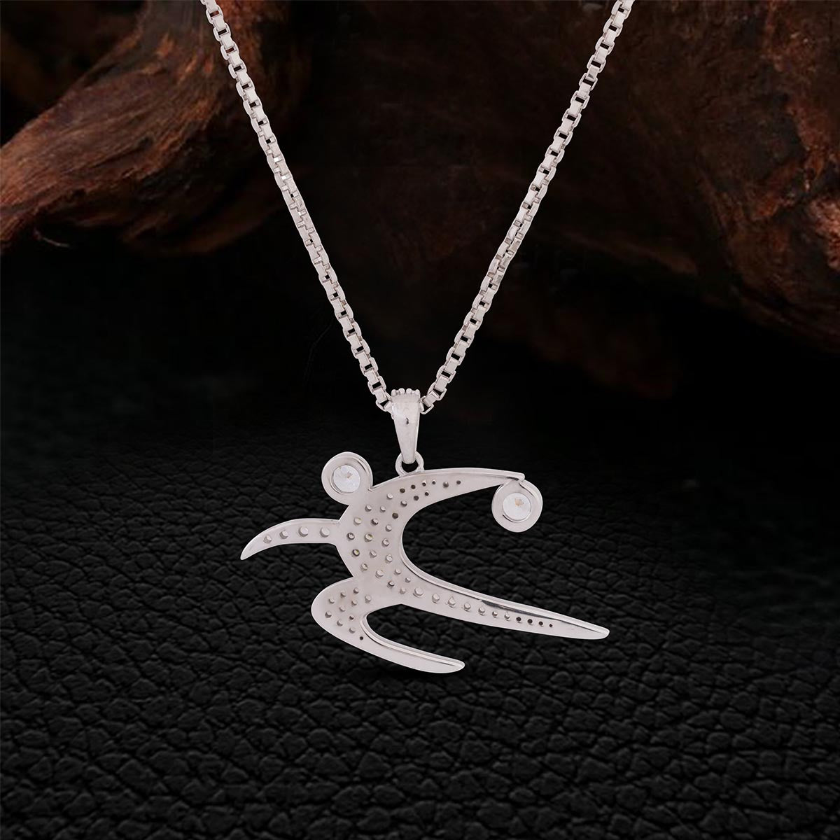 Backside of Sterling Silver Track and Field Shot Put Pendant Necklace 