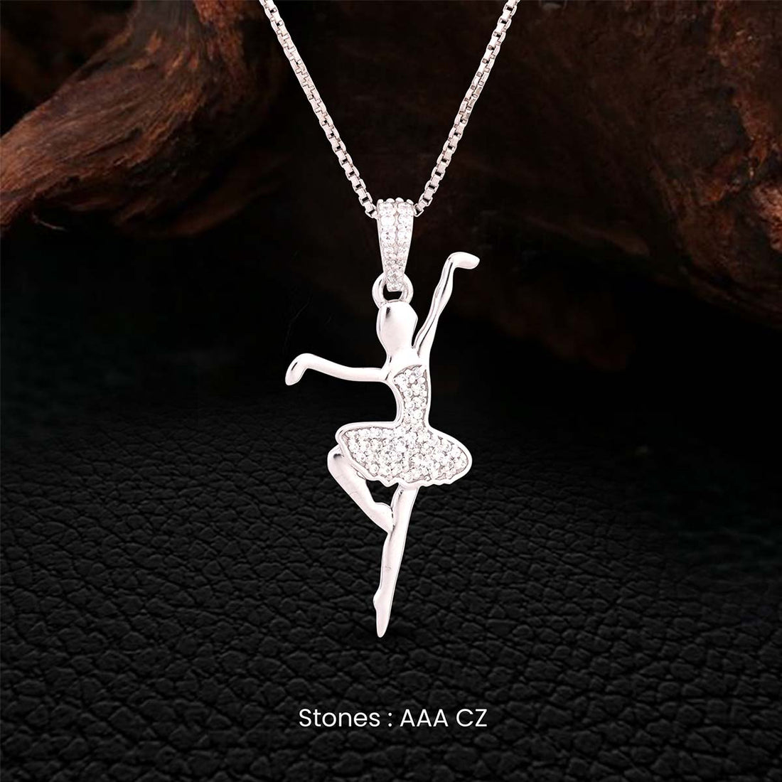 Ballerina Pendant Necklace Ballet Dancer Charm Sterling Silver Minimalist Dance Jewelry