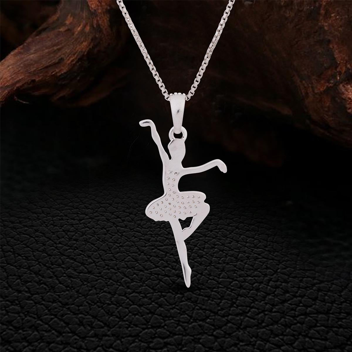 Backside of Sterling Silver Ballet Dancer Ballerina Pendant Necklace