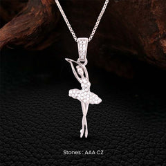 Ballerina Necklace Sterling Silver Ballet Dancer Pendant Dance Jewelry