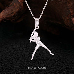 Baseball Player Necklace Sterling Silver Slugger Pendant Sports Jewelry