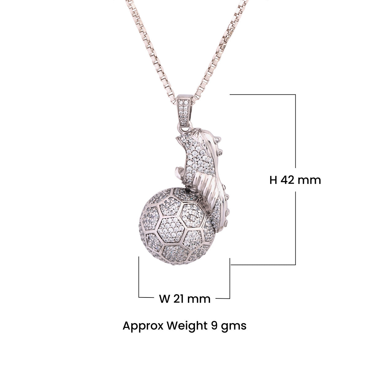 Moissanite Iced Out Soccer Ball Cleat Pendant Necklace Football