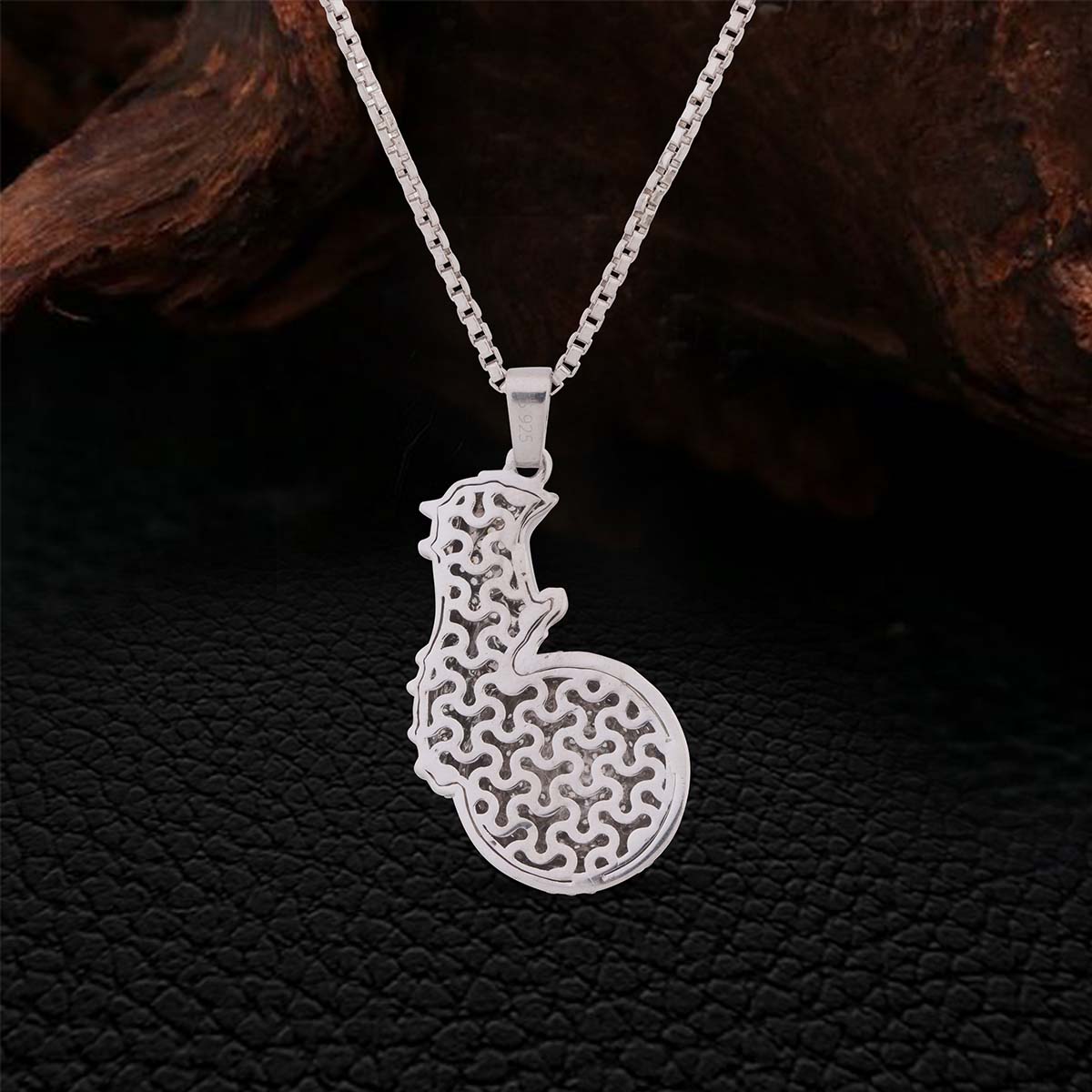 Backside of Silver Soccer Ball Shoe Cleat Pendant Necklace