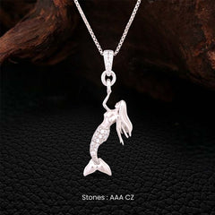 Mermaid Pendant Necklace Sterling Silver Ocean Beach Jewelry
