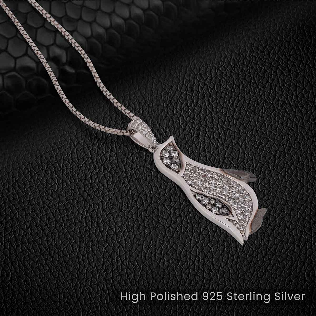 Two Tone Penguin Pendant Necklace in Sterling Silver with AAA CZ Iced Out Antarctic Jewelry