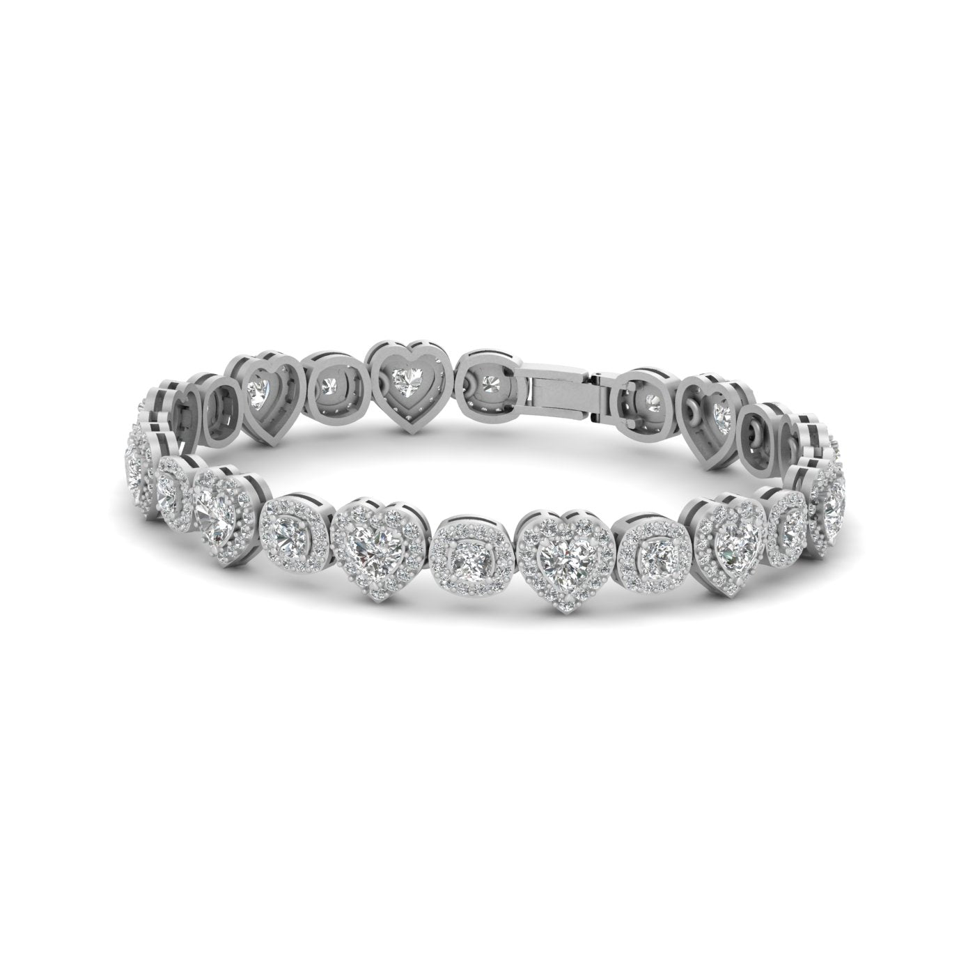 MOISSANITE HEART TENNIS BRACELET