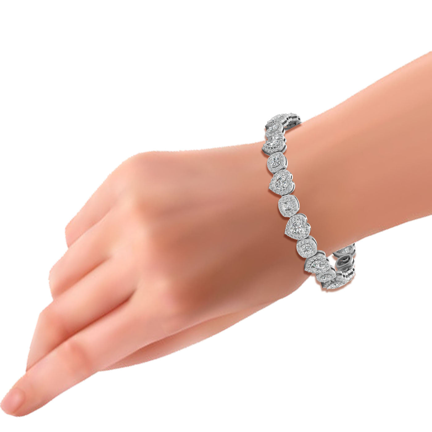 MOISSANITE HEART TENNIS BRACELET