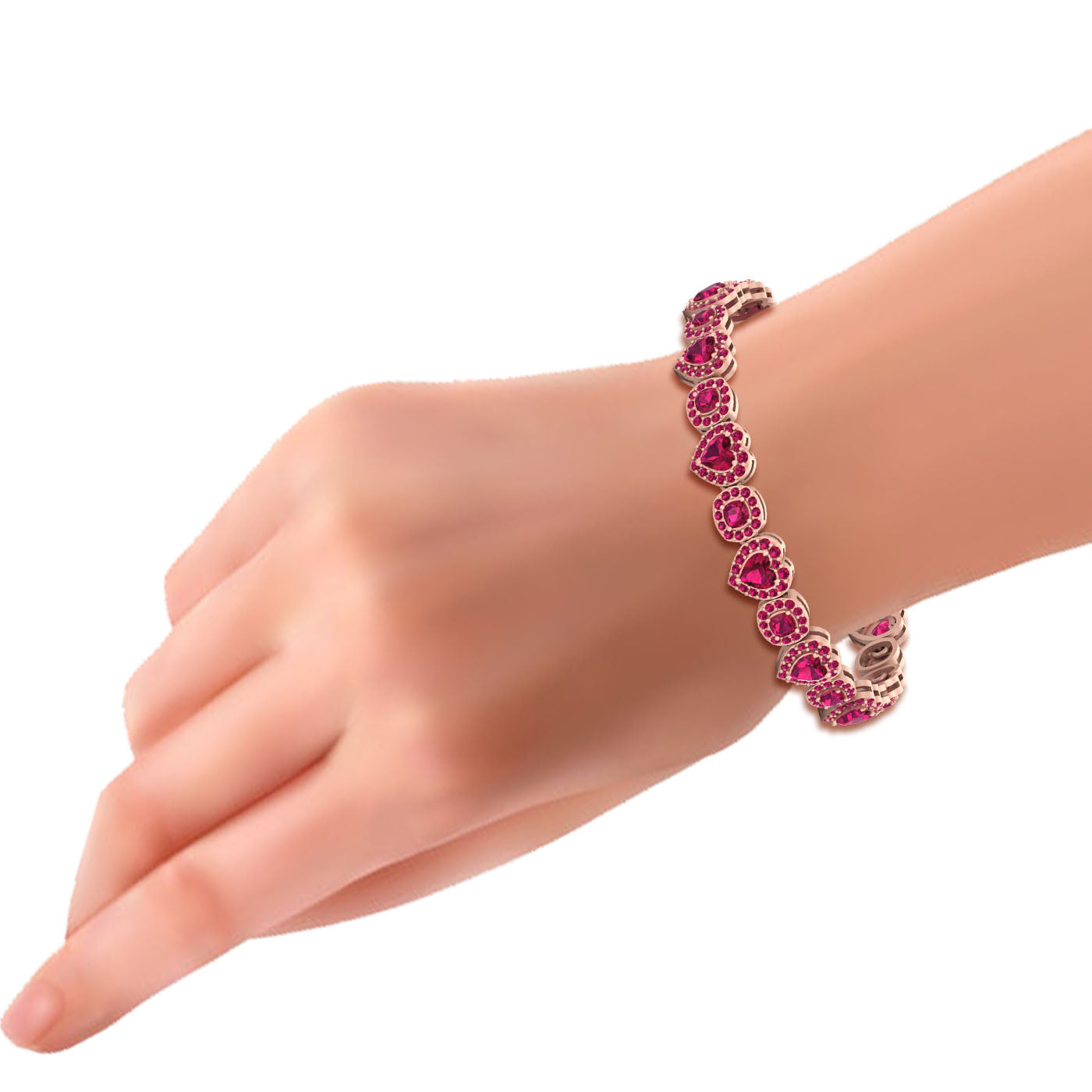 HALO RUBY HEART BRACELET