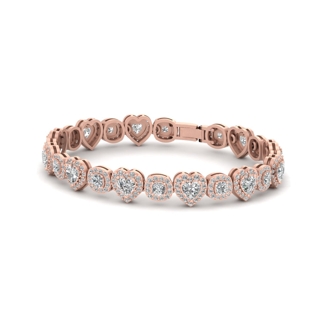HALO HEART MOISSANITE BRACELET