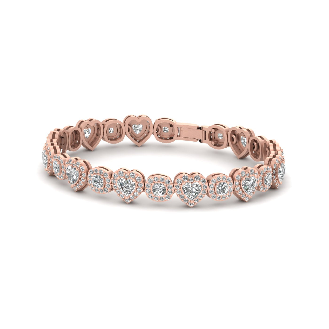 MOISSANITE AND DIAMOND HEART BRACELET