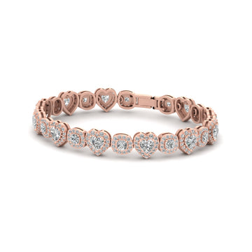MOISSANITE AND DIAMOND HEART BRACELET