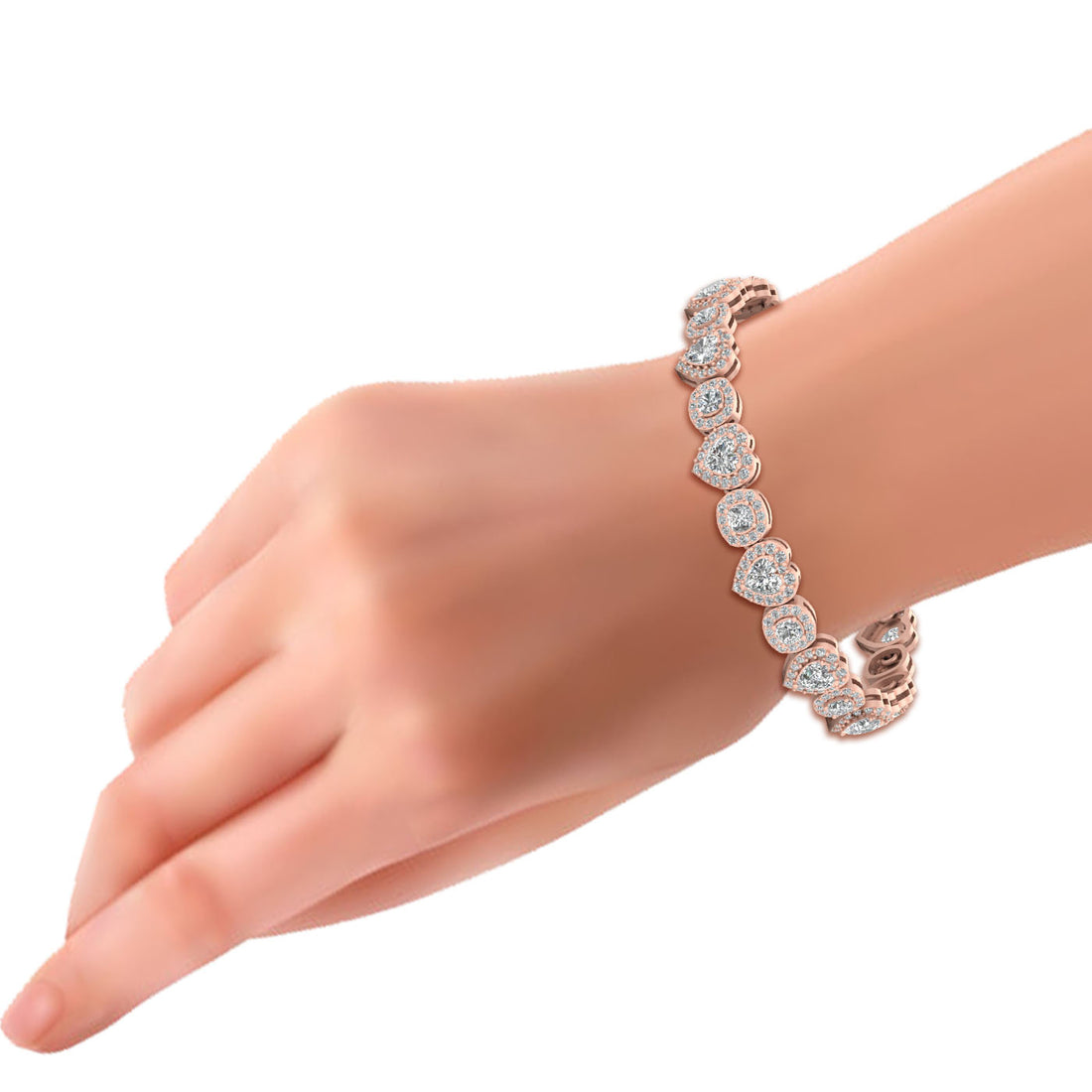 HALO HEART MOISSANITE BRACELET