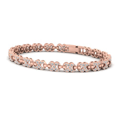 Rose Gold Tennis Bracelet 1.45TCW Diamond Infinity Wedding Bracelet