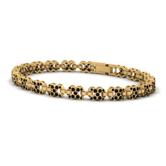 Onyx Infinity Tennis Bracelet Solid Yellow Gold Wedding Bracelet Womens