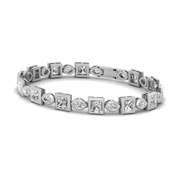 NATURAL DIAMOND AND MOISSANITE TENNIS BRACELET