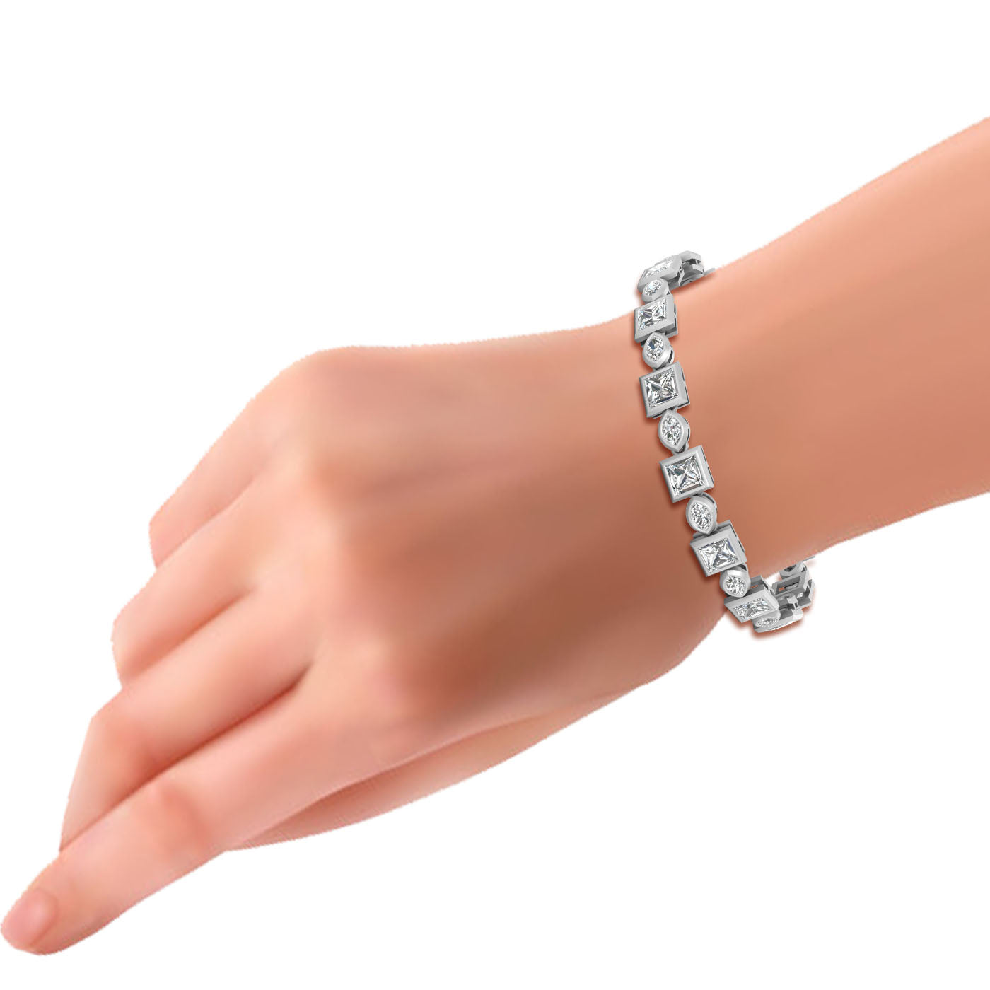 NEARLY WHITE MOISSANITE TENNIS BRACELET