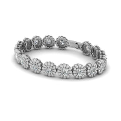 Floral Tennis Bracelet For Women Cushion Cut Diamond 7.20TCW