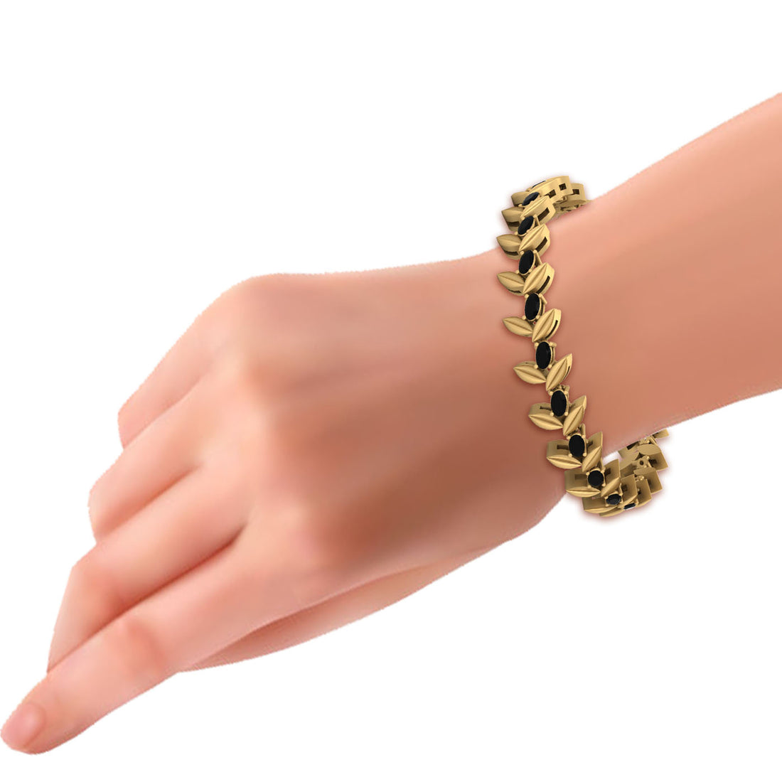 3.80TCW Onyx Tennis Bracelet