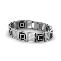 Onyx Mesh Tennis Bracelet 7.90TCW Baguette and Princess Cut