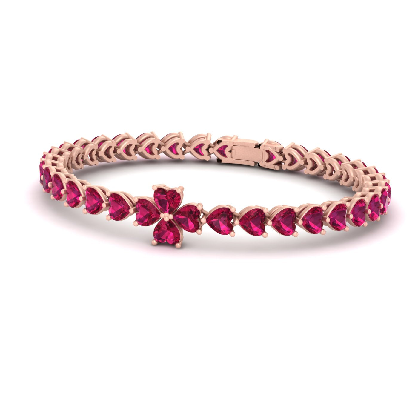 Ruby Heart Tennis Bracelet