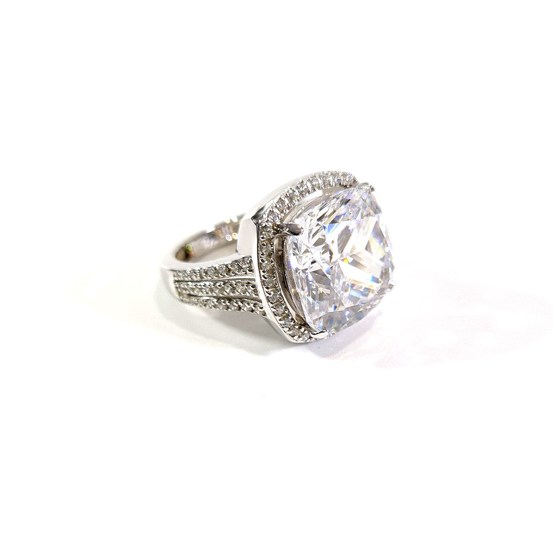 HALO CUSHION DIAMOND PROMISE RING