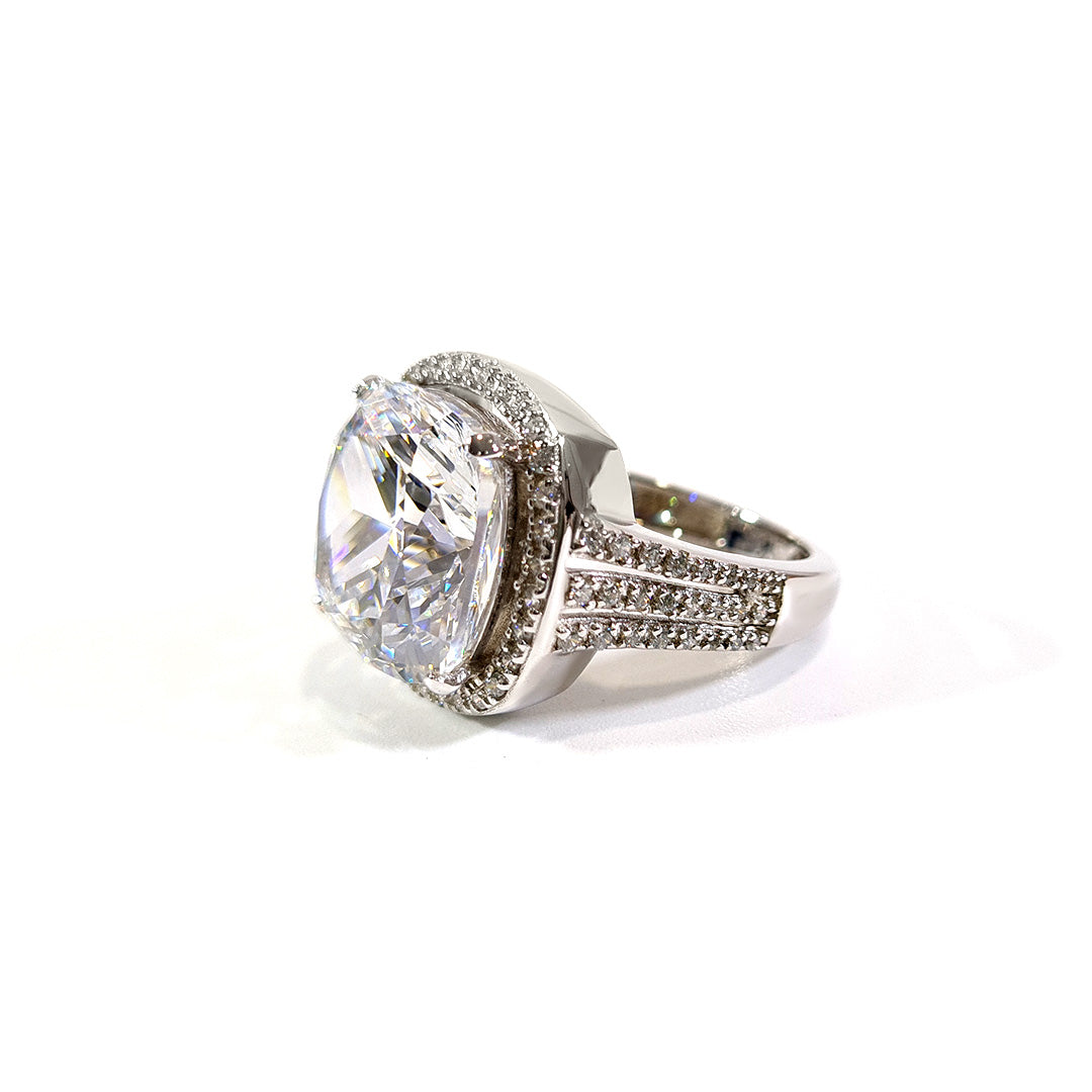HALO CUSHION DIAMOND PROMISE RING