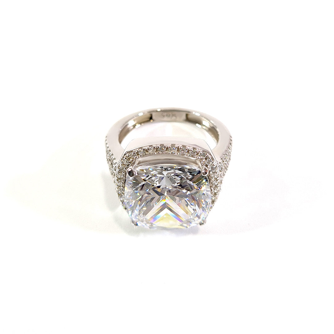 HALO CUSHION DIAMOND PROMISE RING