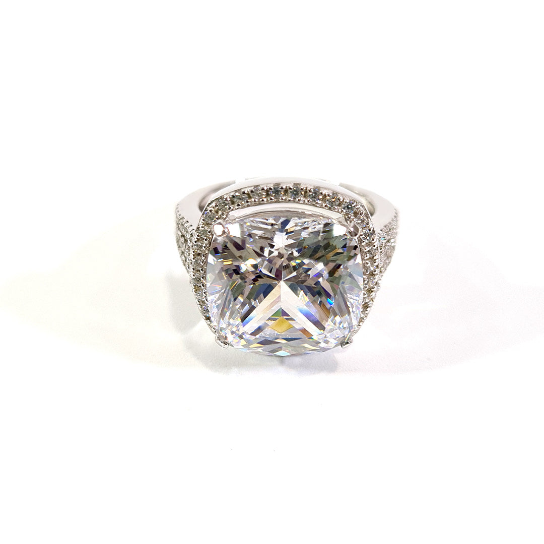 HALO CUSHION DIAMOND PROMISE RING