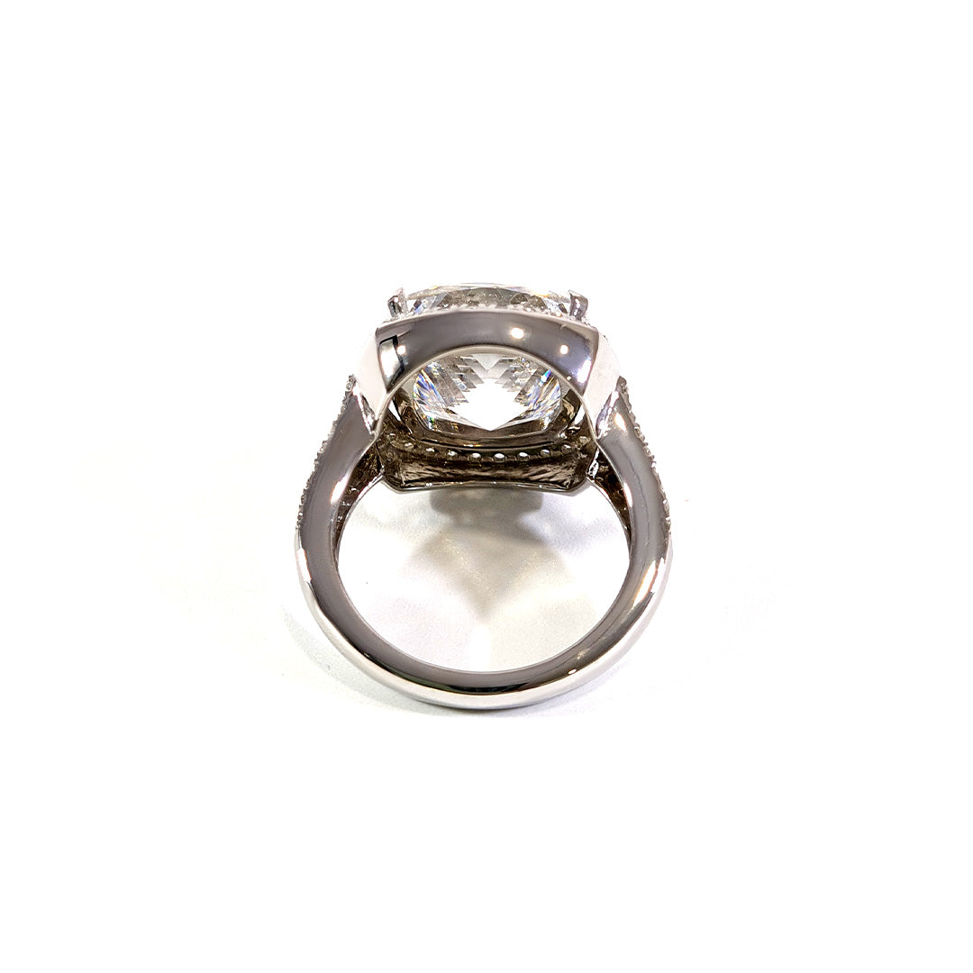HALO CUSHION DIAMOND PROMISE RING