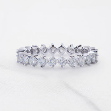 Full Eternity Wedding Band Moissanite Diamond Anniversary Ring Stacking