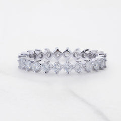 Full Eternity Wedding Band CZ Diamond Anniversary Ring Stacking
