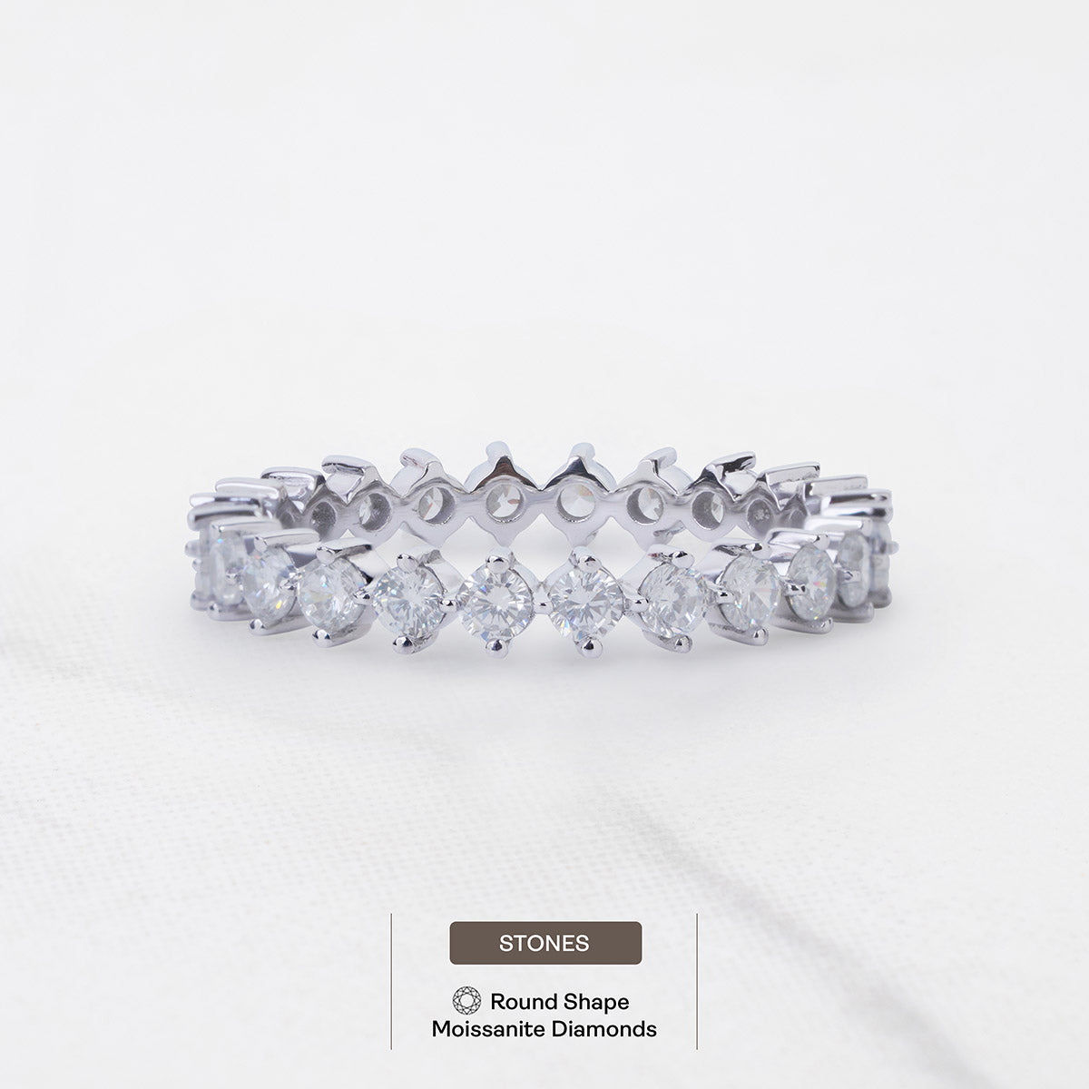 Full Eternity Wedding Band CZ Diamond Anniversary Ring Stacking