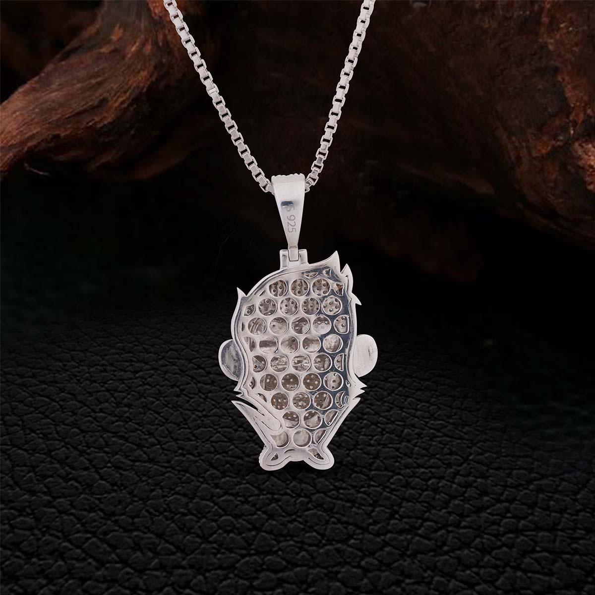 Iced Out Dapper Monkey Pendant Necklace Wearing Goggles Bow Tie Funky Monkey Charm Swagger Hip Hop Jewelry Two Tone Sterling Silver 