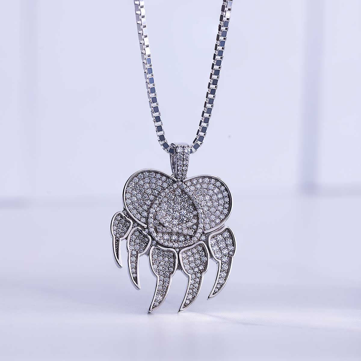 Iced Out Paw Necklace Wild Animal Claw Pendant Hip Hop Jewelry