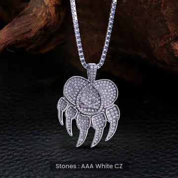 Iced Out Paw Necklace Wild Animal Claw Pendant Hip Hop Jewelry