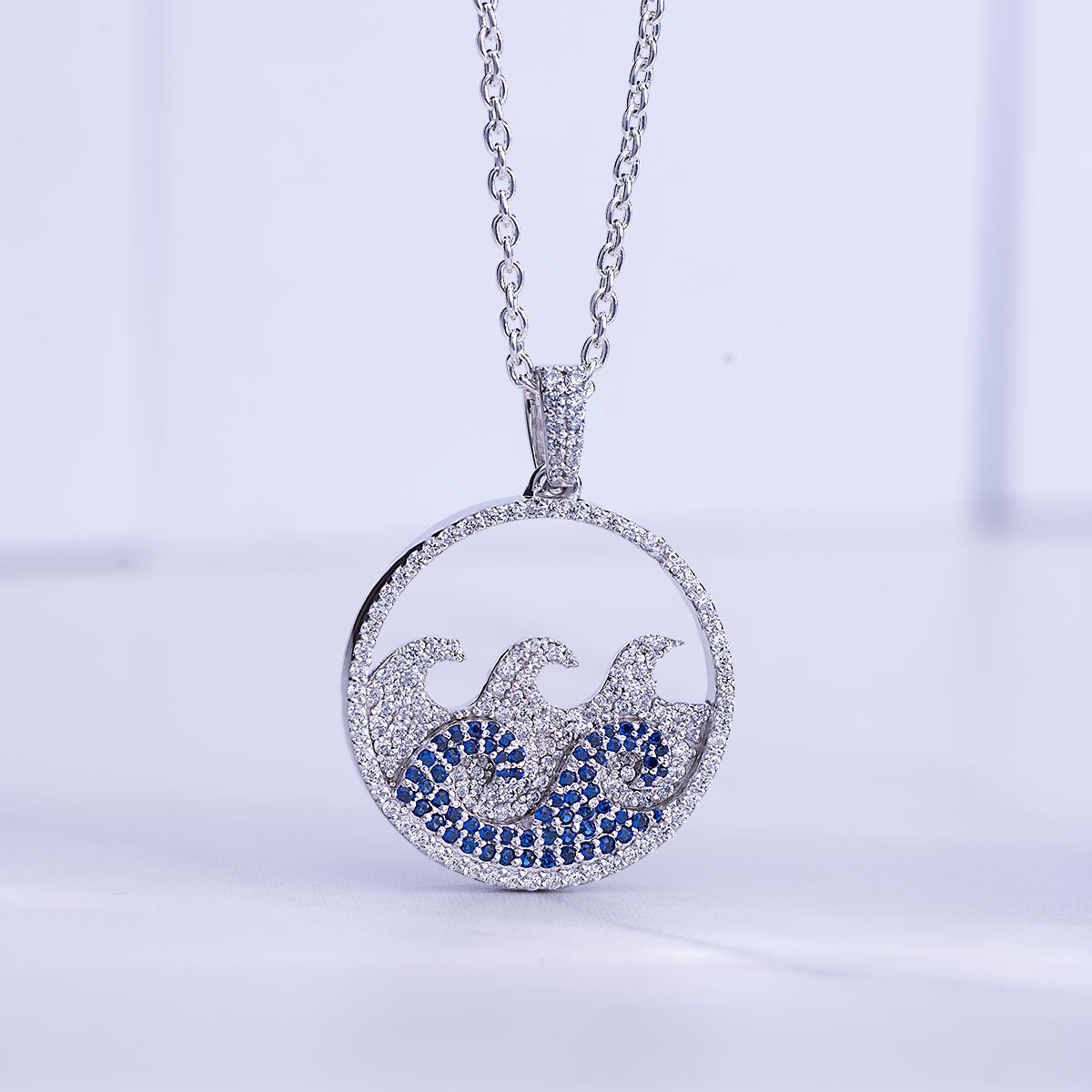 Ocean Wave Necklace for Girls Waves Pendant Beach Jewelry