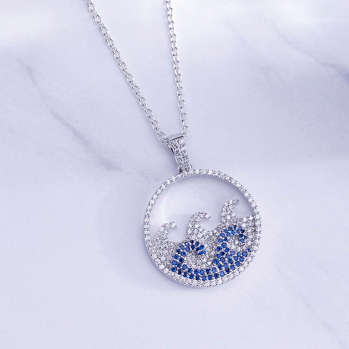 Ocean Wave Necklace for Girls Waves Pendant Beach Jewelry