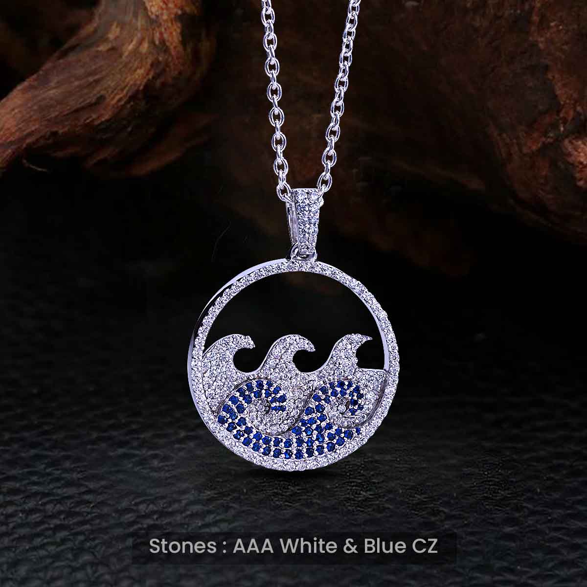 Ocean Wave Necklace for Girls Waves Pendant Beach Jewelry